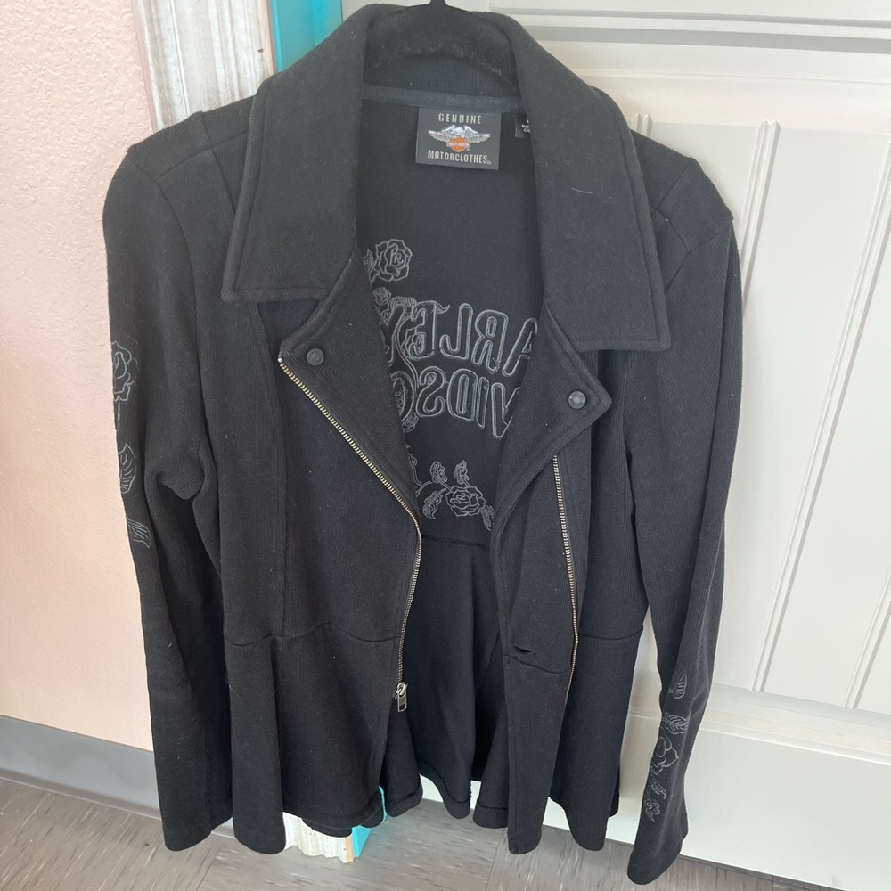Knit Harley Davidson Embroidered Jacket